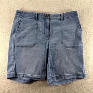 J. Jill Denim Patch Pocket Bermuda Shorts Womens‎ 12 Blue Light Wash Mid Rise